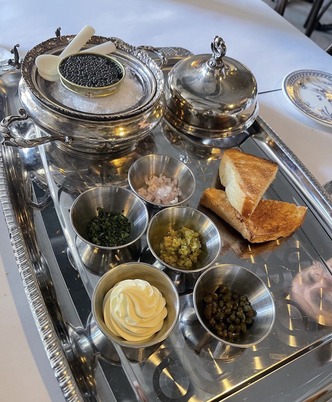 Caviar service at Bouillon L'Entrecôte